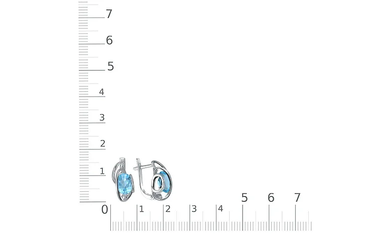 Серьги из белого золота с 2 ситаллами