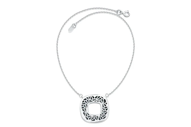 Колье из белого золота с 84 фианитами