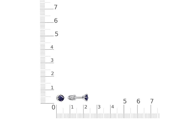 Серьги-пусеты из белого золота с 2 сапфирами