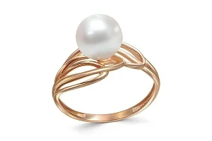 Кольцо из красного золота с жемчугом