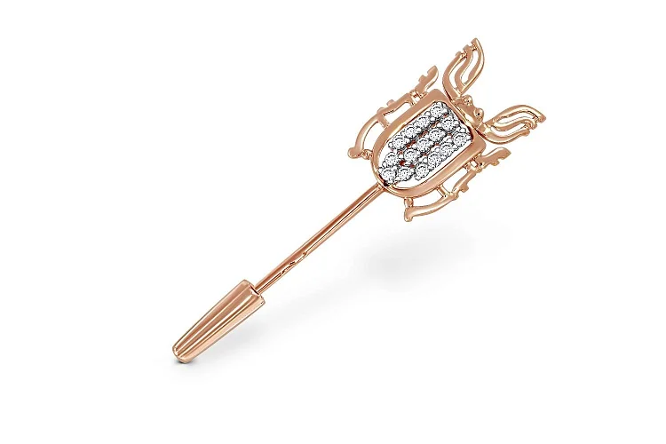 Брошь Жук из красного золота с 15 бриллиантами