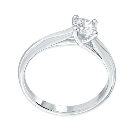 Кольцо из белого золота с фианитом