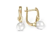 Серьги из жёлтого золота с 2 жемчужинами