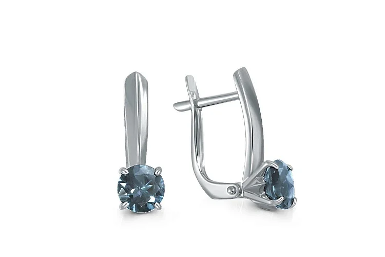 Серьги из белого золота с 2 топазами лондон