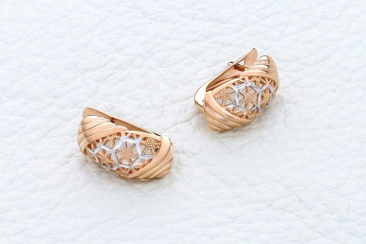 Серьги из красного золота без вставок