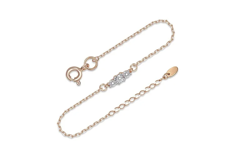 Браслет из красного золота с 3 бриллиантами