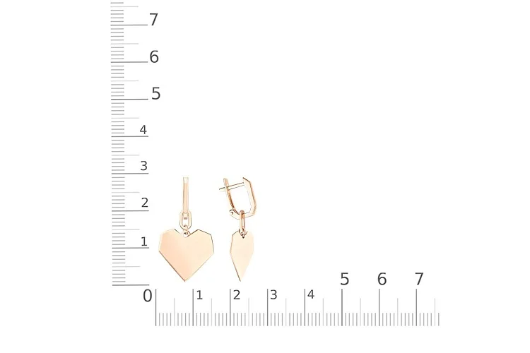 Серьги-трансформеры Сердца из красного золота без вставок