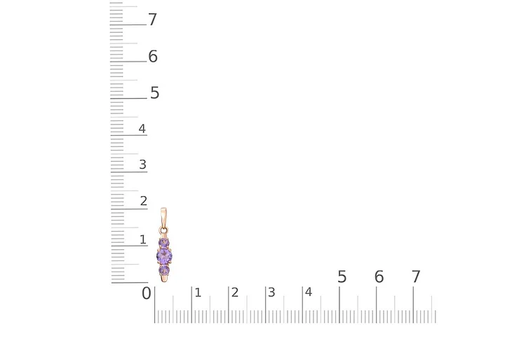 Подвеска из красного золота с 3 аметистами