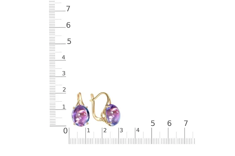 Серьги из жёлтого золота с 2 наноситалами