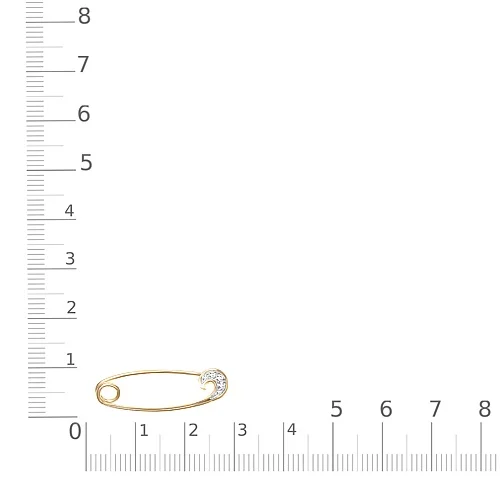 Булавка из жёлтого золота с 5 фианитами