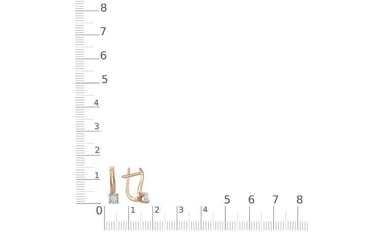 Серьги из красного золота с 2 бриллиантами