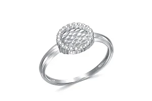 Кольцо из белого золота с 21 фианитами