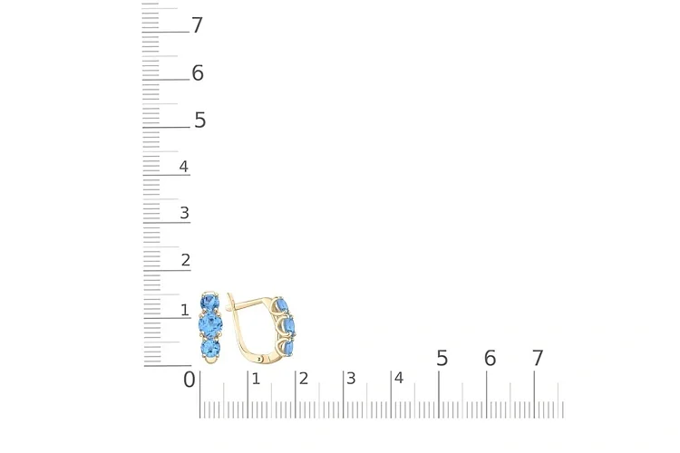Серьги из жёлтого золота с 6 топазами swiss