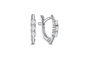 Серьги из белого золота с 6 бриллиантами