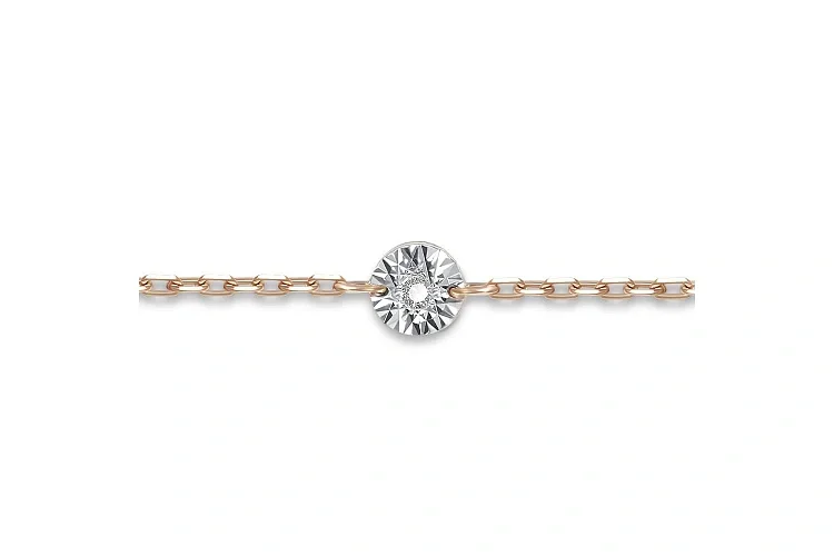 Браслет из красного золота с 3 бриллиантами