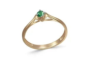 Кольцо из жёлтого золота с изумрудом