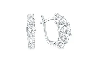 Серьги Дорожки из белого золота с 10 муассанитами