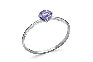 Кольцо из белого золота с танзанитом