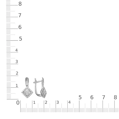 Серьги Квадраты из белого золота с 14 бриллиантами