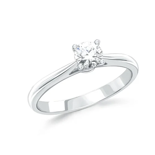 Кольцо из белого золота с фианитом