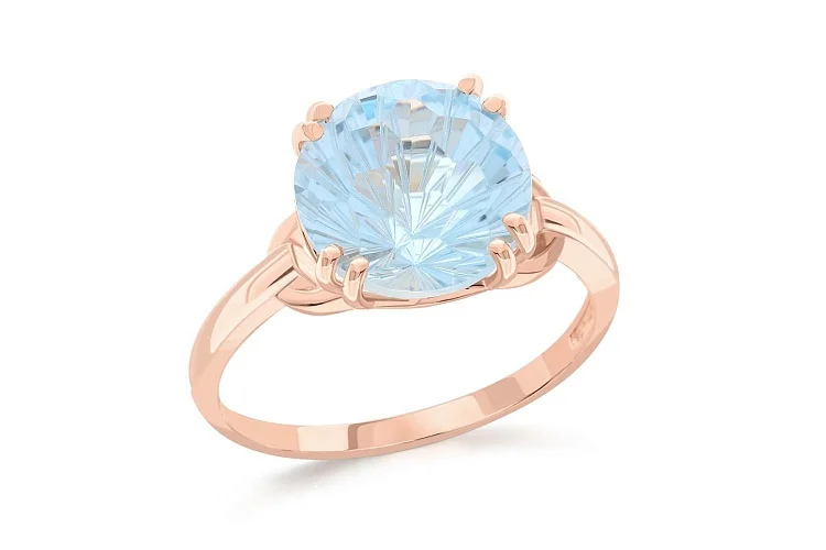 Кольцо из красного золота с топазом sky