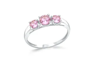 Кольцо из белого золота с 3 ситаллами