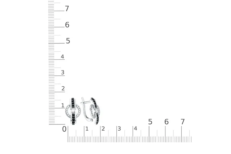 Серьги из белого золота с 42 фианитами