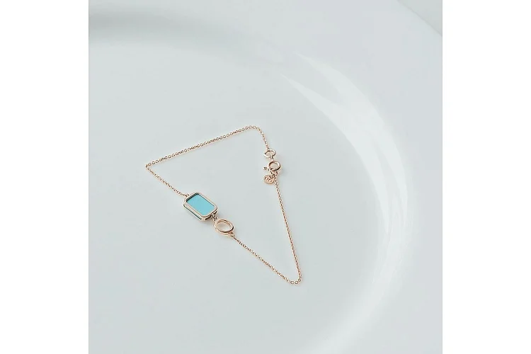 Браслет из красного золота с бирюзой