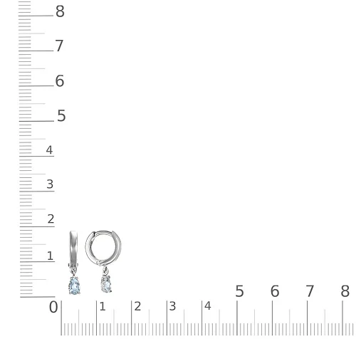 Серьги из белого золота с 2 топазами sky