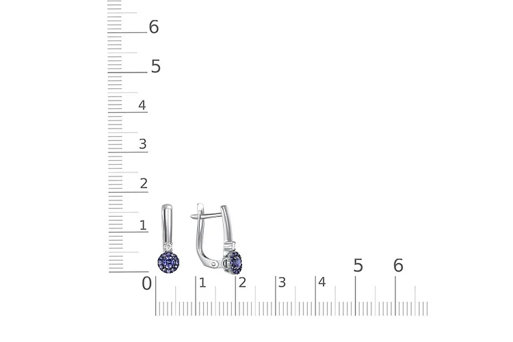 Серьги из белого золота с 28 фианитами