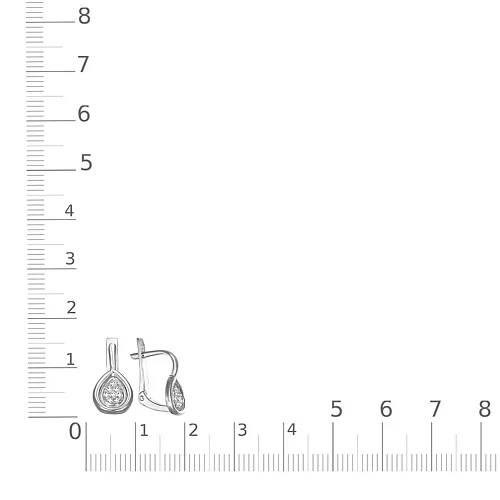 Серьги из белого золота с 16 бриллиантами