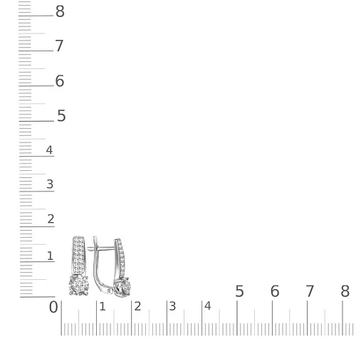 Серьги Малинки из белого золота с 46 бриллиантами