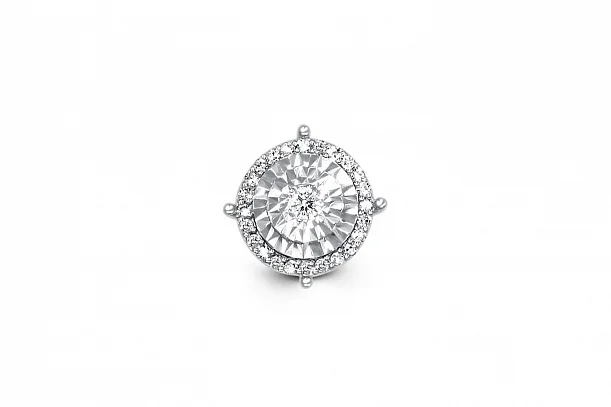 Подвеска Круг из белого золота с 25 бриллиантами