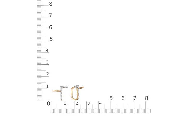 Серьги-пусеты Дорожки из красного золота с 26 бриллиантами