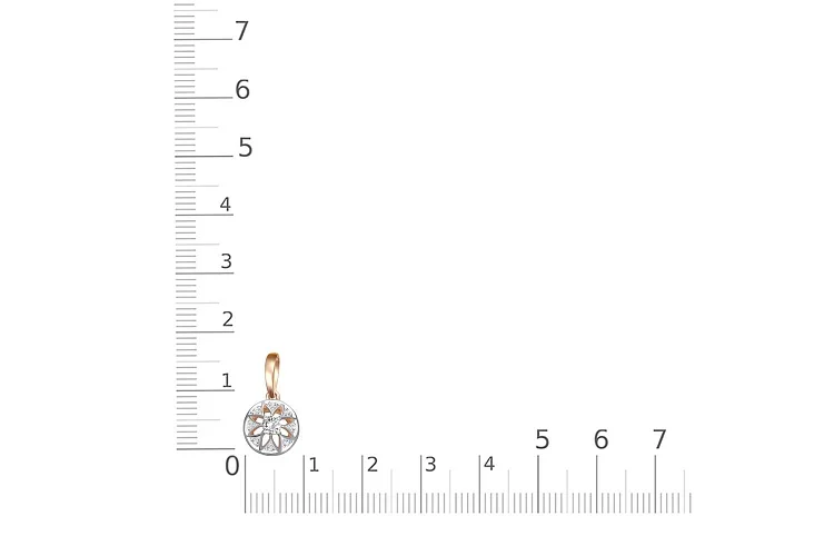 Подвеска Цветок из красного золота с 9 фианитами