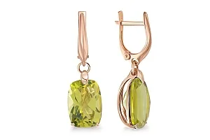 Серьги из красного золота с 2 кварцами