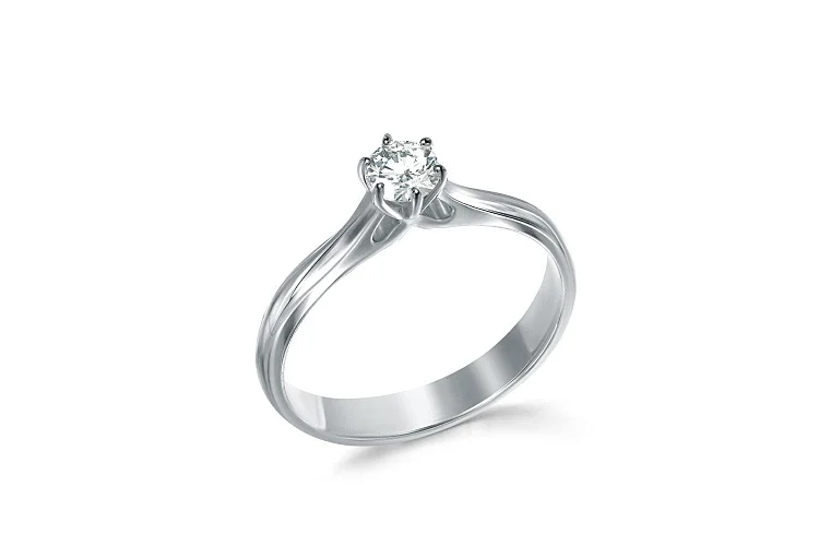 Кольцо из белого золота с кристаллом swarovski