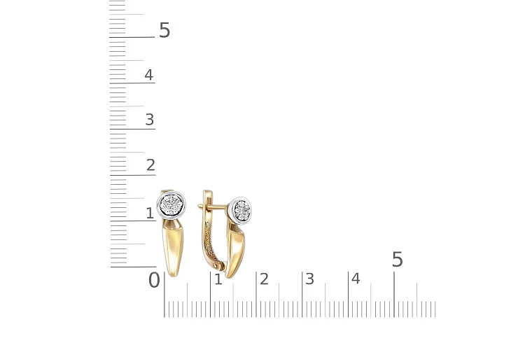 Серьги Малинки из жёлтого золота с 14 бриллиантами