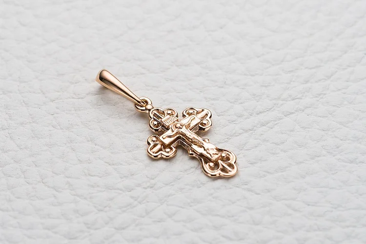 Крест из красного золота без вставок