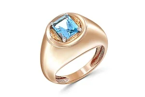 Кольцо из красного золота с топазом sky
