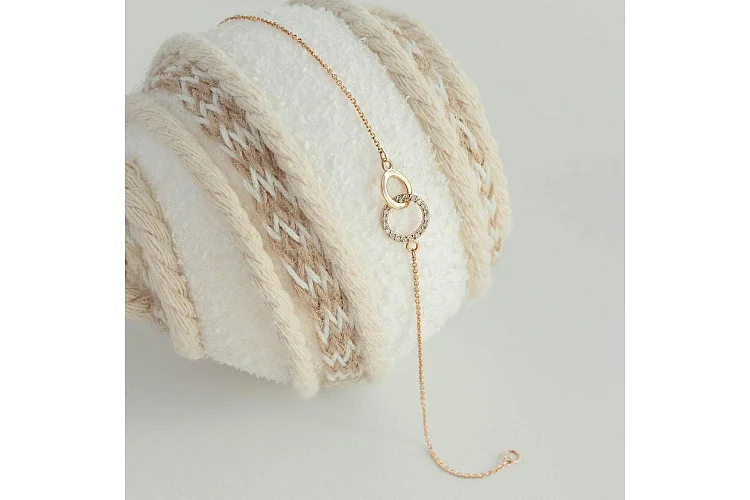 Браслет Круг из красного золота с 20 бриллиантами