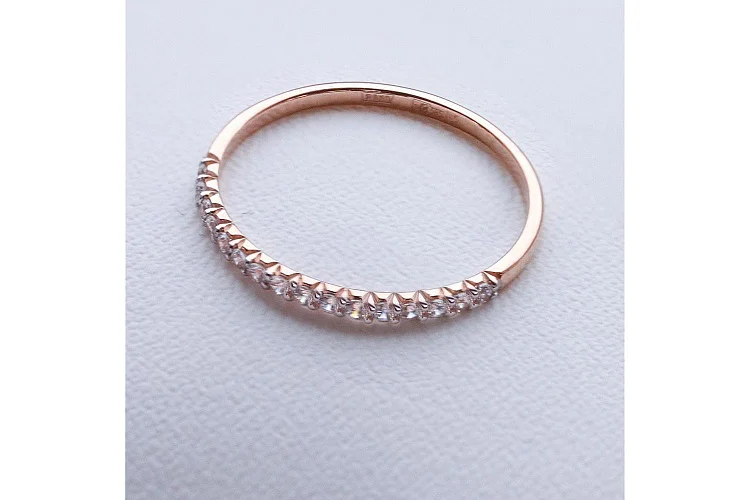 Кольцо Дорожка из красного золота с 16 бриллиантами