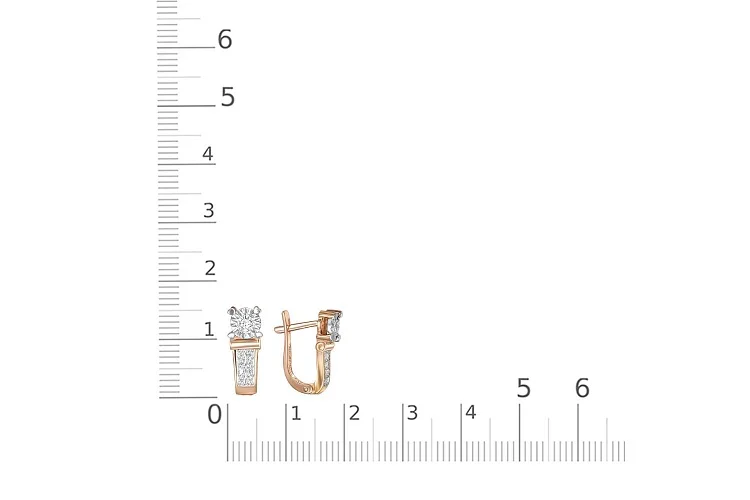 Серьги из красного золота с 18 бриллиантами