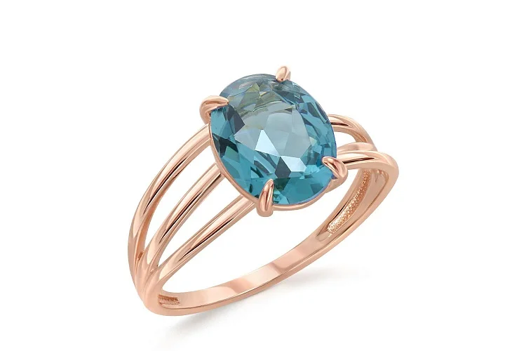 Кольцо из красного золота с ситаллом