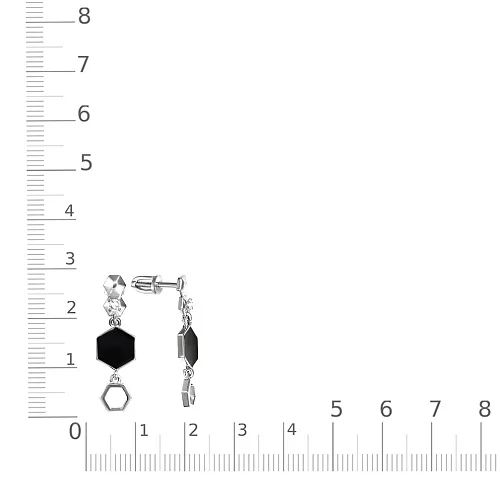Серьги-пусеты из белого золота с 2 фианитами