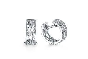 Серьги Дорожки из белого золота с 72 бриллиантами