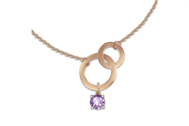 Колье Круг из красного золота с аметистом