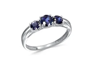 Кольцо из белого золота с 3 корундами