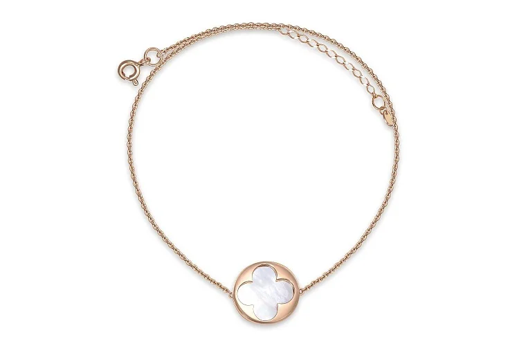 Колье Клевер из красного золота с перламутром