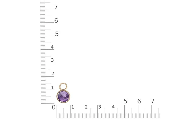 Подвеска серёг-трансформеров из жёлтого золота с аметистом